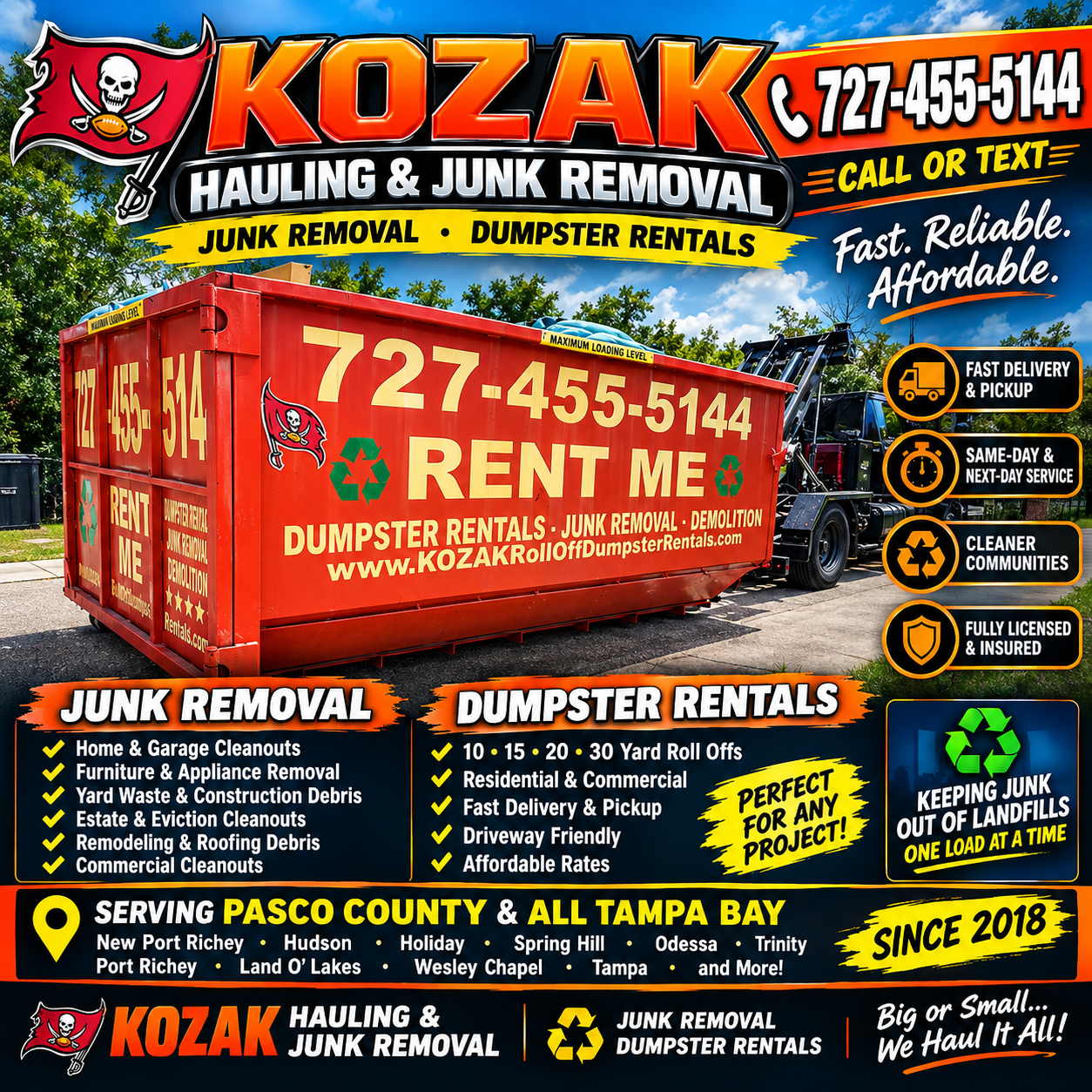 KOZAK dumpster and junk removal service